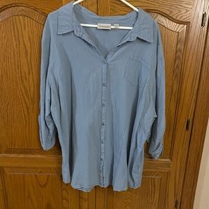 Avenue Blouse 3/4 sleeve button up 30/32